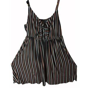 Torrid Womens Plus Striped Sleeveless Black Striped Tie Dress Size 3 3X Skater